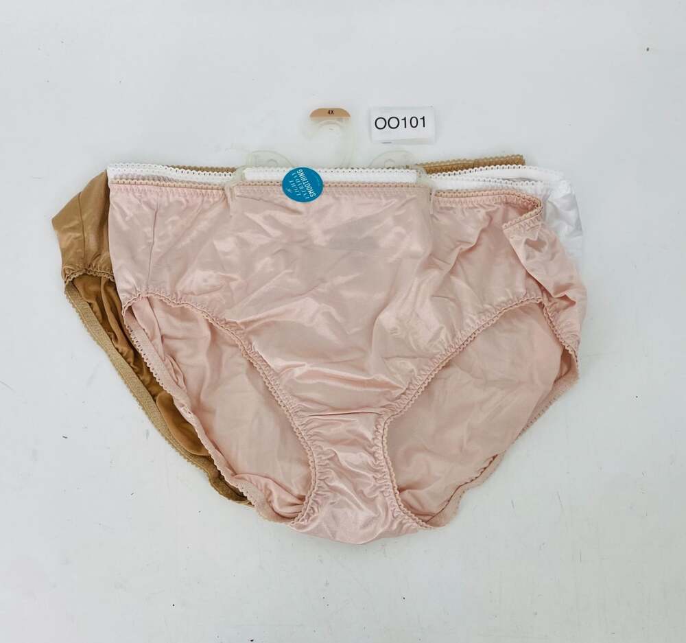 Vanity Fair 4XL Nylon Blend Briefs Panties Pink White Tan New 3 Pack Hipster